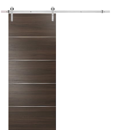 Sartodoors Double Barn Interior Door, 36" x 80", Chocolate PLANUM20BD-SHOYA-S-1896